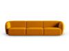 Canapé modulable 3 places en velours jaune
