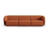 3-Sitzer modulares Sofa aus Chenille-Stoff mischung terrakotta