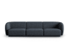 3-Sitzer modulares Sofa aus Chenille-Stoff blau melange