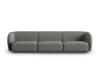 3-Sitzer modulares Sofa aus Chenille-Stoff dunkelgrau mischung