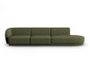 Canapé modulable droit 4 places en tissu chenille vert chiné