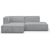 Canapé d'angle gauche modulable 4 places en velours côtelé gris clair