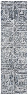 Tapis Laine Bleu/Ivoire 70 X 120