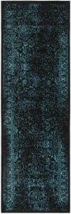 Tapis Noir/Sarcelle 75 X 180