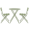 Table de jardin ronde rabattable et 2 chaises pliantes vert tilleul