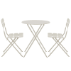 Table de jardin ronde rabattable et 2 chaises pliantes beige clair