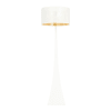 Lámpara de pie moderna elegante con pantalla blanca e interior dorado