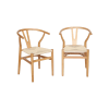 Chaise en bois naturel assise en cordes (lot de 2)