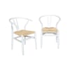 Chaise en bois blanche assise en cordes (lot de 2)