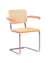 Retro-Stuhl aus Rattan und Buchenholz mit Armlehnen
