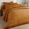 Housse de couette 140x200 marron noisette en lin