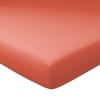 Drap-housse grand bonnet en coton orange poterie 180x200x40cm