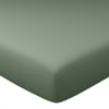 Drap-housse 90x200x28 vert lichen en coton