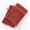 Lot de 2 gant de toilette 15x21 rouge grenade en coton 500 g/m²