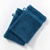 Lot de 2 gant de toilette 15x21 bleu pacifique en coton 500 g/m²