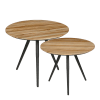 Lot de 2 tables d'appoint en bois recyclé marro H49