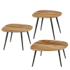 Lot de 3 tables d'appoint en bois recyclé marron H34