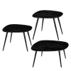 Lot de 3 tables d'appoint en bois recyclé noir H34