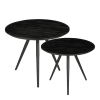 Lot de 2 tables d'appoint en bois recyclé noir H49