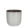 PORTAVASO vaso coprivaso fioriera LATTA GRIGIO tondo cm.26 h22 Piante