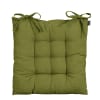 Coussin de chaise d'exterieur en coton vert 46x46