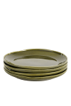 Set di 4 piatto in ceramica verde D.27,5