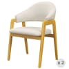 Chaise en tissu Coloris Lin et bois naturel (x2)