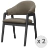 Chaise en tissu Taupe et bois noir (x2)