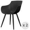 Sedia nera, gambe in metallo nero (x2)