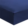 Drap housse grand bonnet microfibre Bleu 160x200 cm