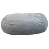 Pouf long géant déhoussable fausse fourrure gris clair 160 cm