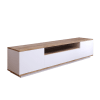 Meuble TV blanc et bois 180cm