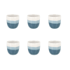Lot de 6 tasses expresso bleus en grès 11cl