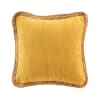 Coussin déhoussable ocre, coton & polyester avec jute 45x45cm