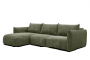 Canapé d'angle gauche 4 places tissu vert