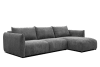 Canapé d'angle droit 4 places tissu gris foncé