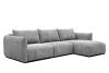 Canapé d'angle droit 4 places tissu gris clair