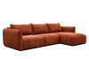 Canapé d'angle droit 4 places tissu marron