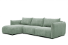 Canapé d'angle gauche 4 places tissu vert clair