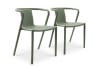 Lot de 2 fauteuils de jardin empilables en polypropylène vert olive