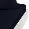 Drap housse satin coton-tencel 200f bonnet 40 cm Bleu Nuit 80x200 cm