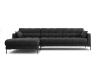 Canapé d'angle gauche 5 places en tissu structurel gris foncé