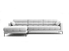 Canapé d'angle gauche 5 places en tissu structurel gris clair