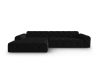 Canapé d'angle gauche 4 places en tissu velours noir