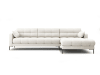Canapé d'angle droit 5 places en tissu structurel beige clair