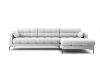 Canapé d'angle droit 5 places en tissu structurel gris clair