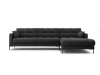 Canapé d'angle droit 5 places en tissu structurel gris foncé