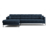 Canapé d'angle gauche 5 places en tissu structurel bleu