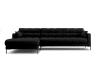 Canapé d'angle gauche 5 places en tissu structurel noir