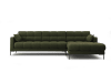 Canapé d'angle droit 5 places en tissu structurel vert
